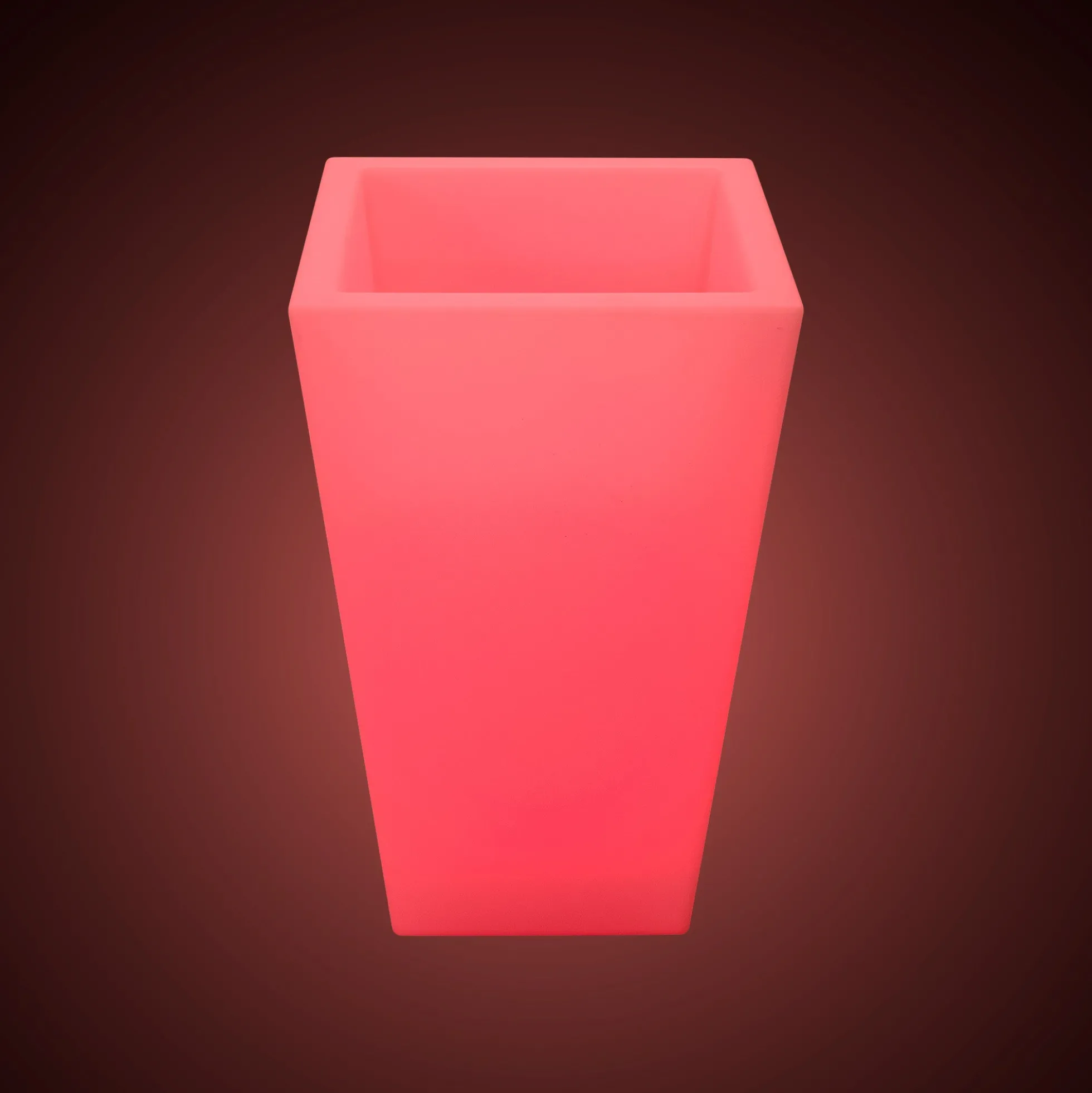 Macetero cuadrado LED RGBW - 24W - Recargable - Mando a distancia
