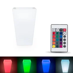 Macetero cuadrado LED RGBW - 24W - Recargable - Mando a distancia