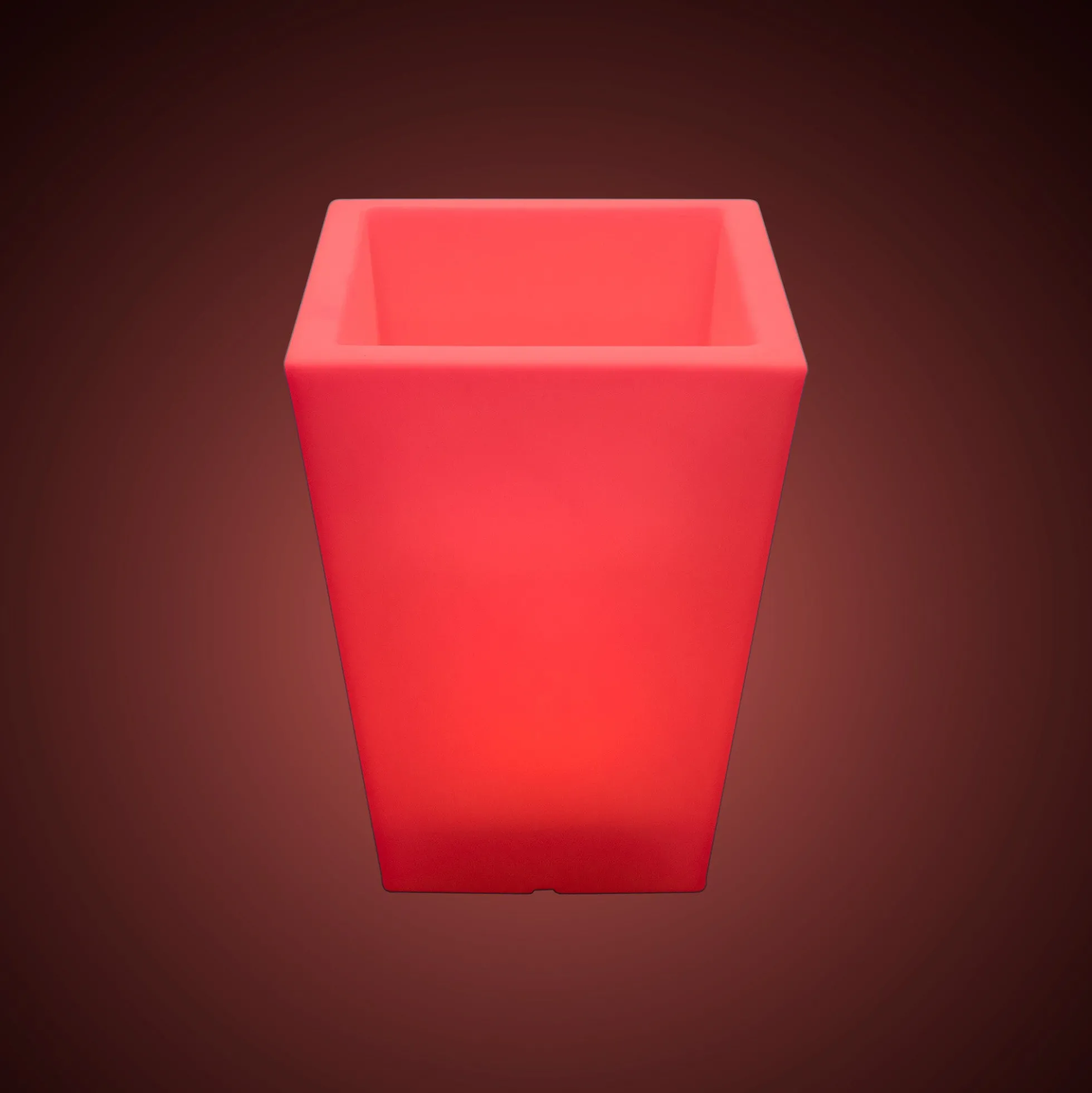 Macetero cuadrado LED RGBW - 12W - Recargable - Mando a distancia