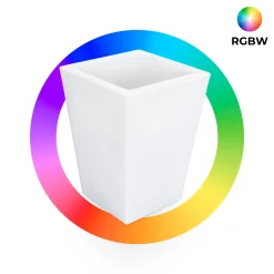 Macetero cuadrado LED RGBW - 12W - Recargable - Mando a distancia