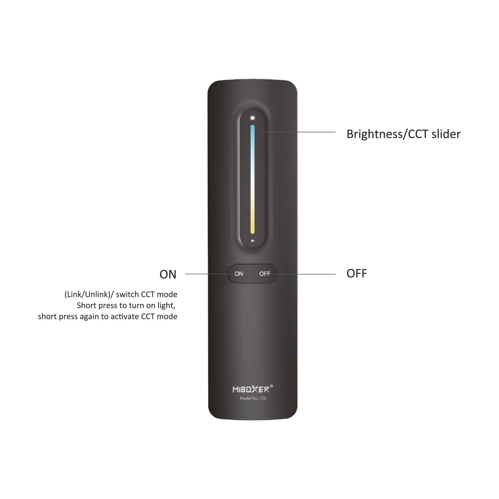 Mando a distancia CCT - 1 zona - RF 2.4Ghz - Mi Light - C3