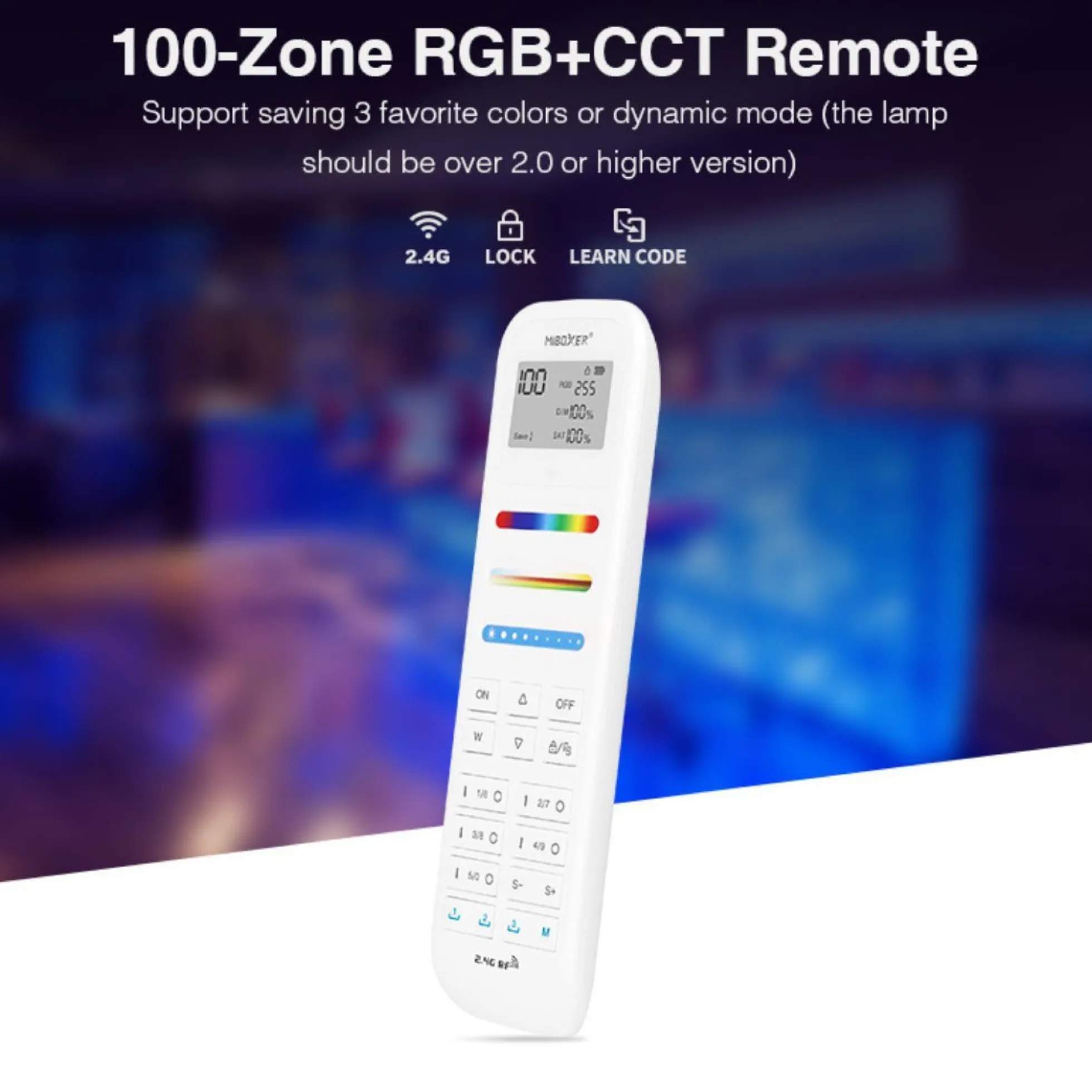 Mando a distancia LED RGB + CCT - 100 Zonas - BLANCO - FUT100 - Mi Light