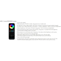 Mando a distancia LED RGB / RGBW - 8 zonas / 2 escenas - SK-RS8 - Skydance