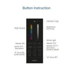 Mando a distancia vertical - RGB + CCT - 3 Zonas - RF 2.4Ghz - Mi Light