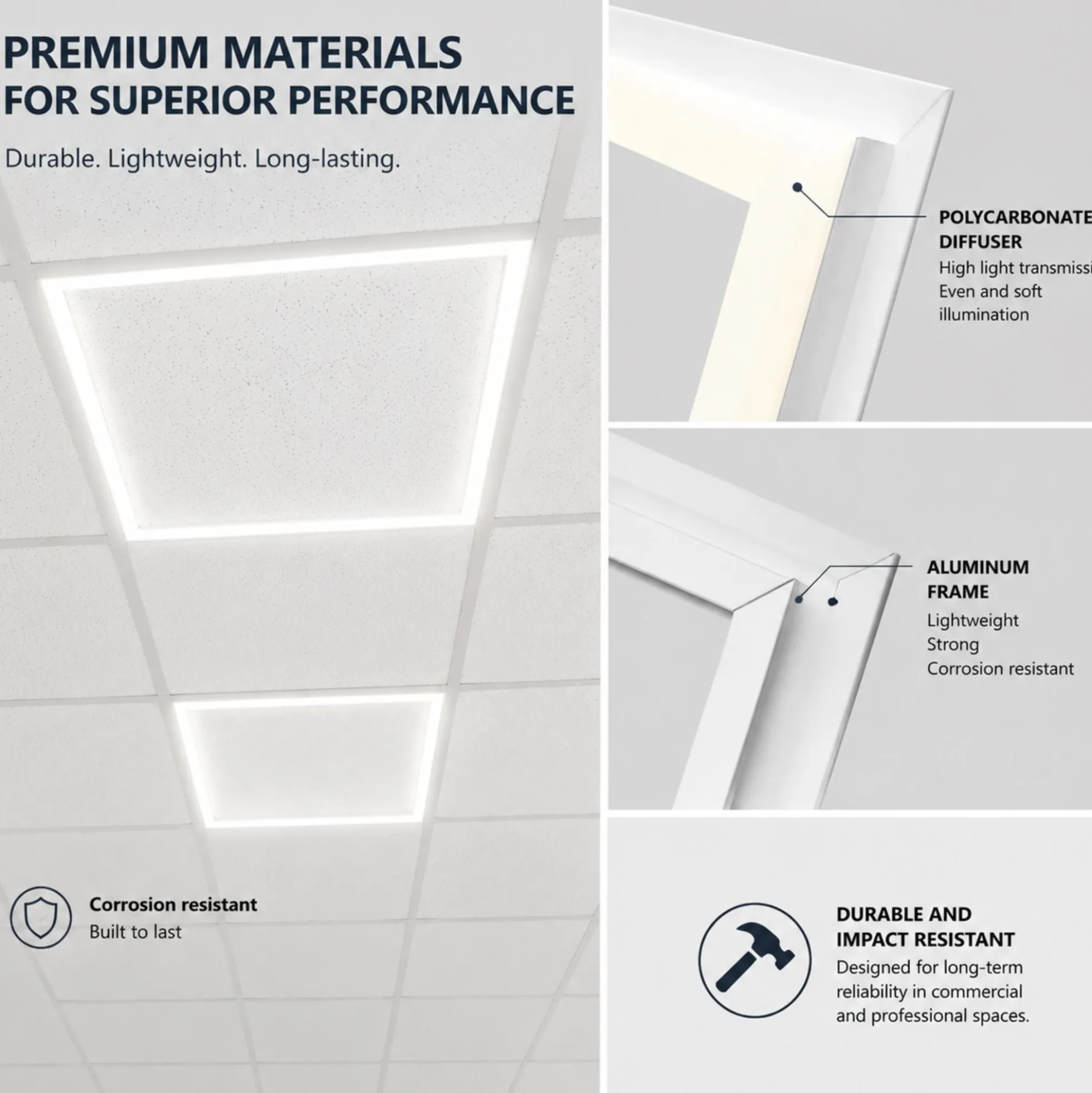 Marco luminoso LED LUX FRAME - 46W - 4000K - 60x60 cm - IP40 - 3600lm