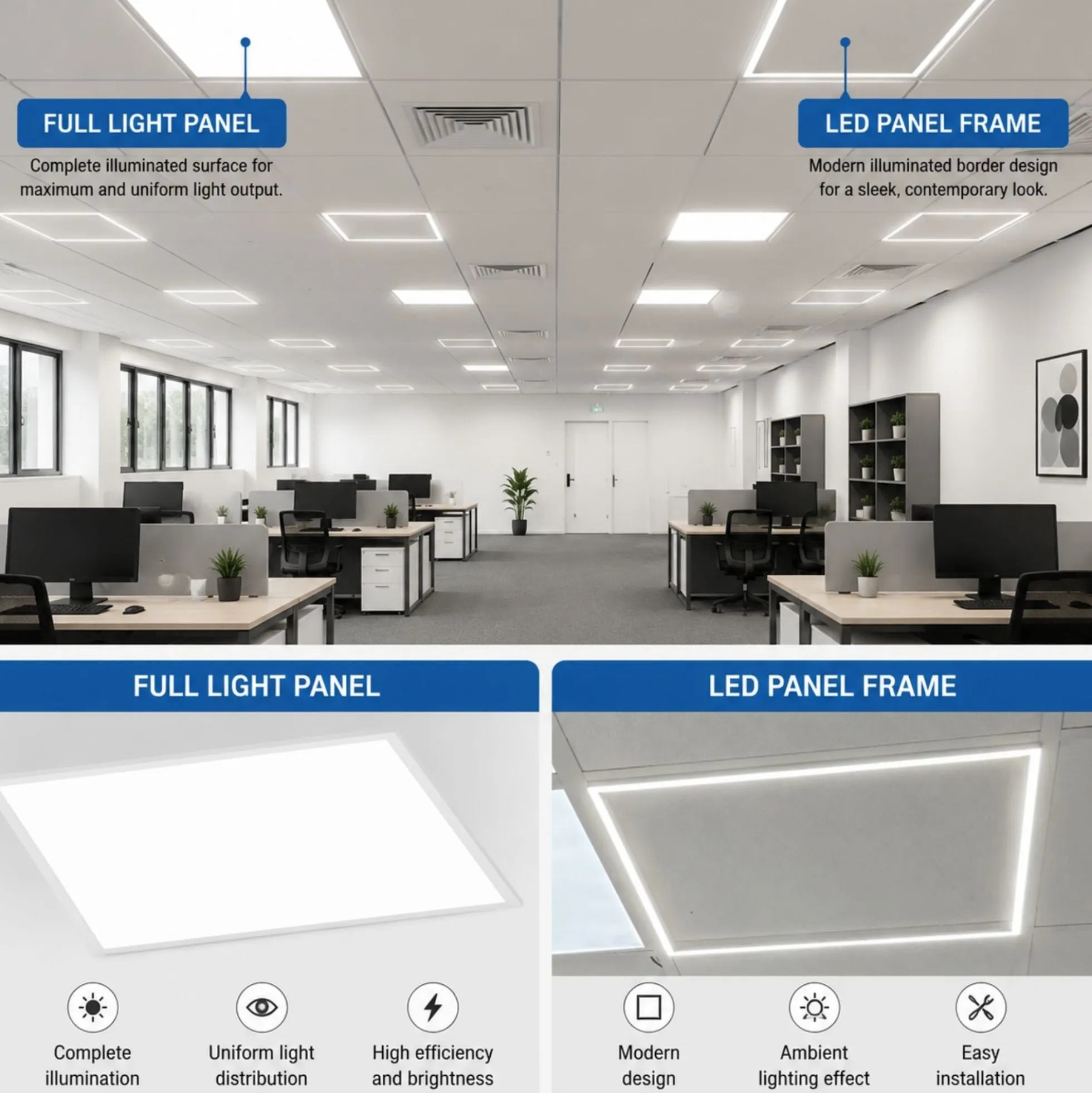 Marco luminoso LED LUX FRAME - 46W - 4000K - 60x60 cm - IP40 - 3600lm