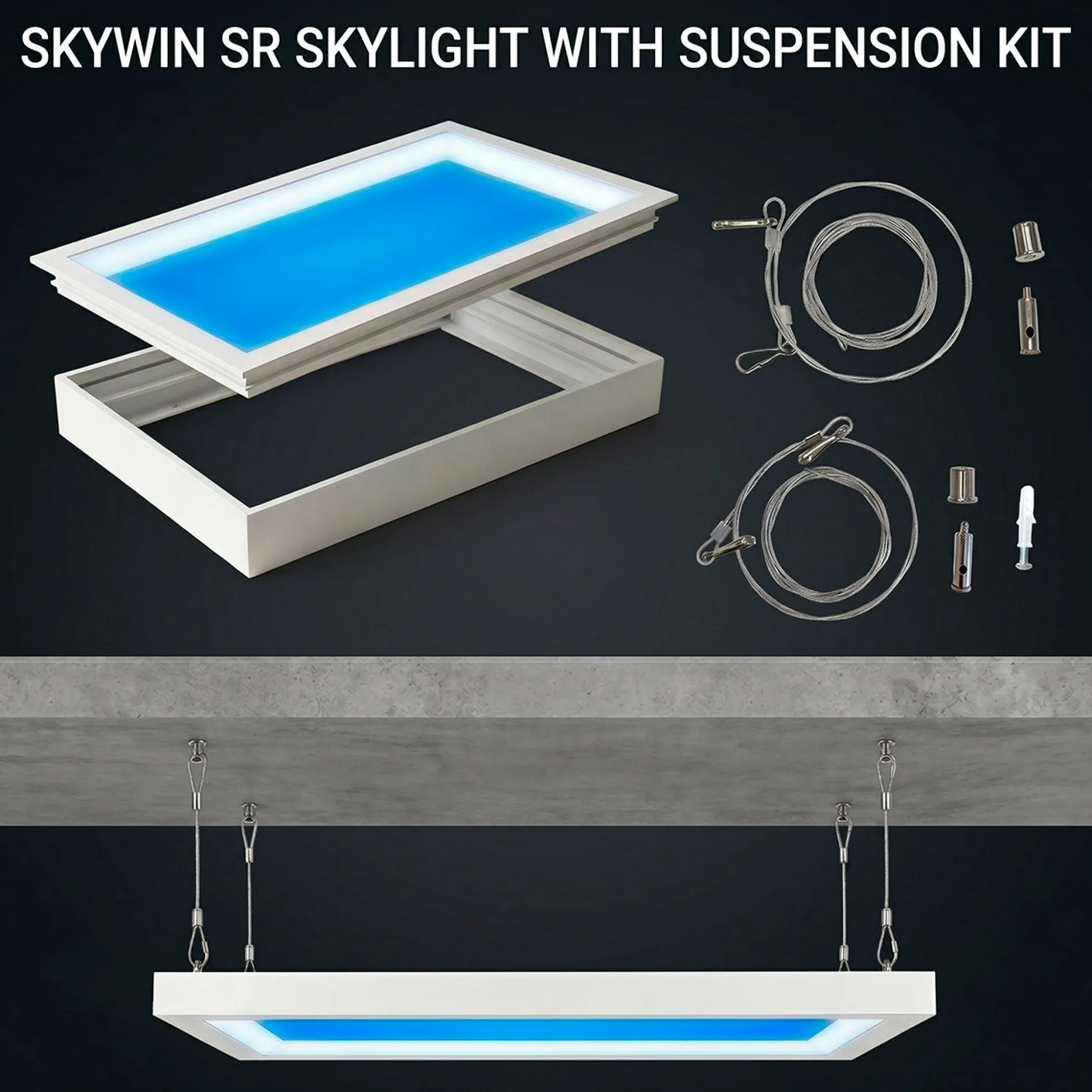 Marco para paneles LED Skylight "SKYWIN SR" - 60x30 - Superficie o suspensión
