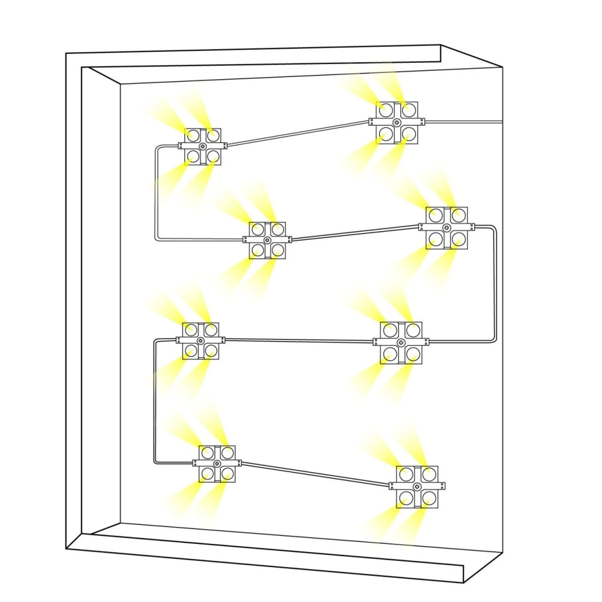 Módulo LED cuadrado para rótulos - 2W - 12V - IP65 - 160º