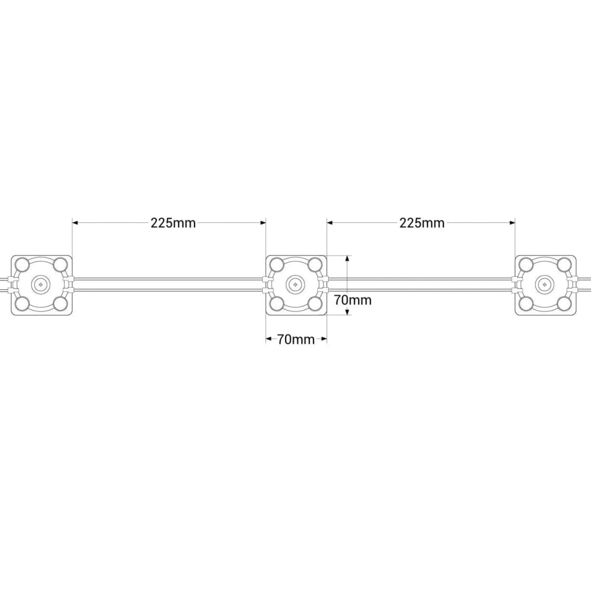 Módulo LED cuadrado para rótulos - 3.6W - 220V AC - IP65 - 165º