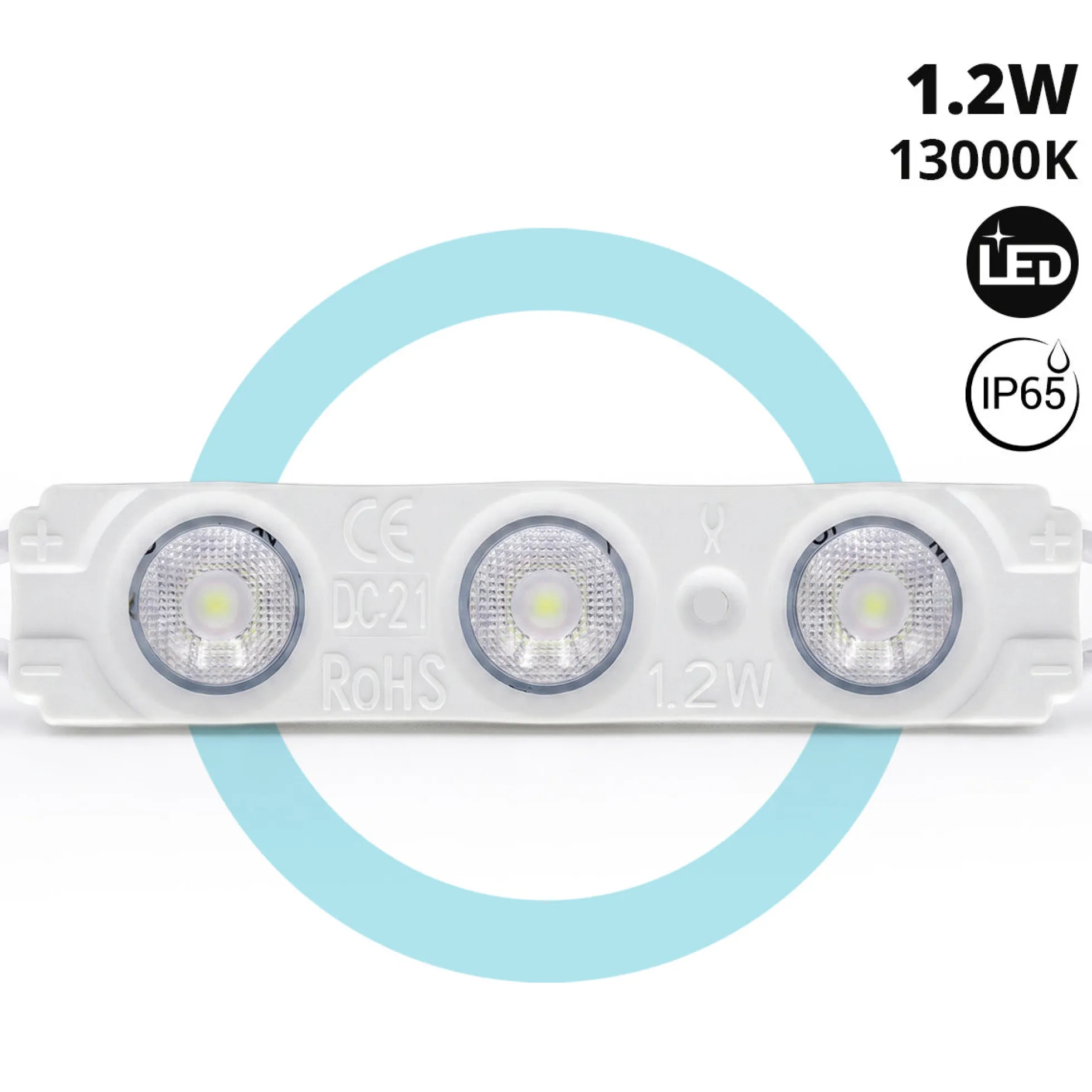 Módulo LED monocolor para rótulos - 1.2W - 12V - 160° - IP65