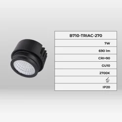 Módulo LED 7W para aro downlight MR16/GU10 - Regulable por TRIAC - 45º - CRI 90