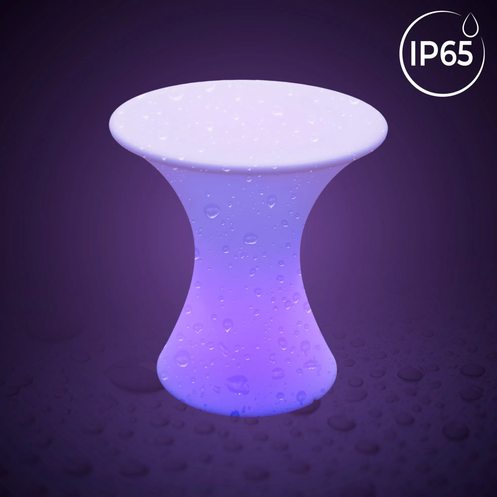 Mesa luminosa LED RGBW - 58 x Ø60 cm - 12W - Recargable