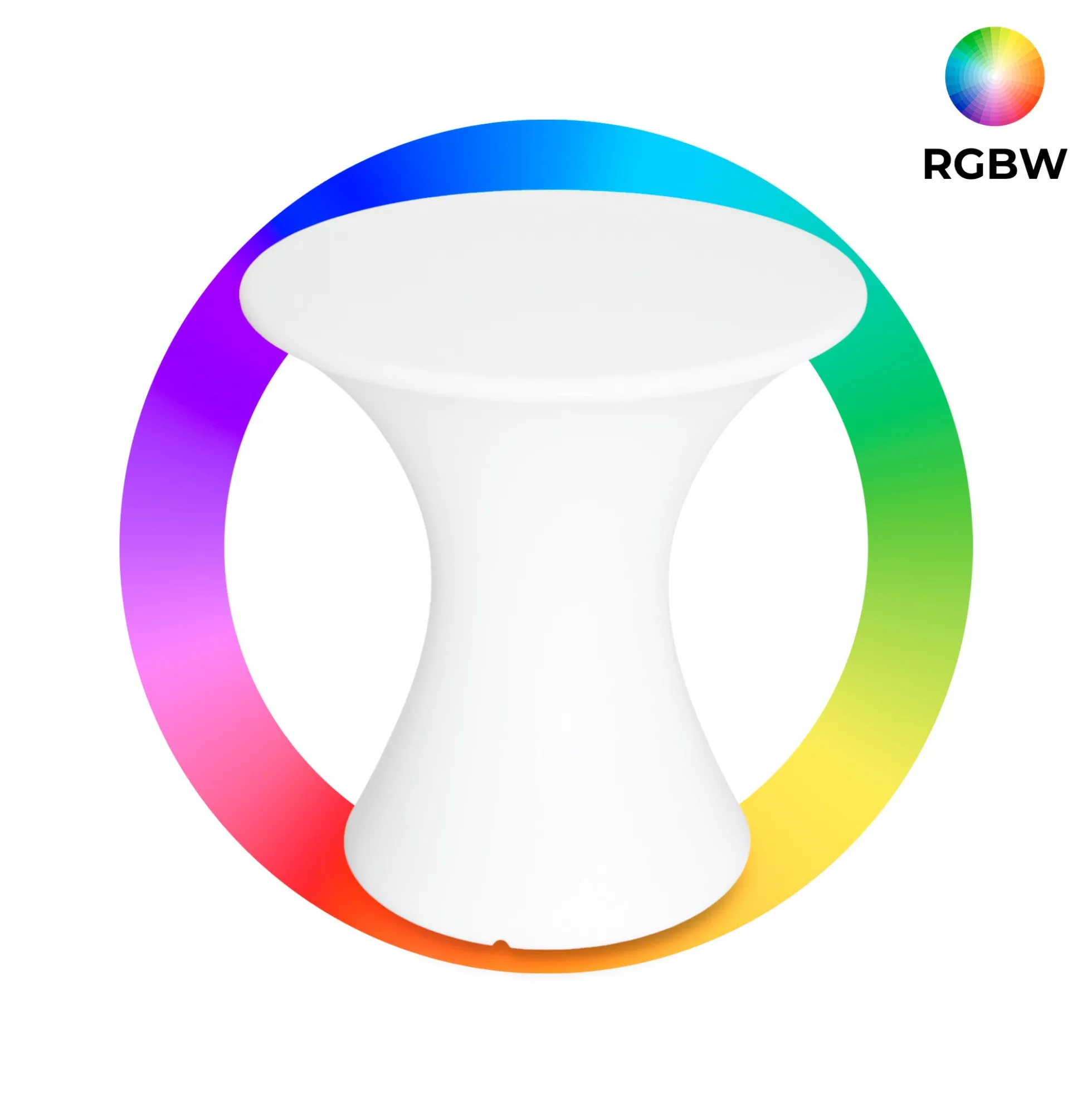 Mesa luminosa LED RGBW - 58 x Ø60 cm - 12W - Recargable