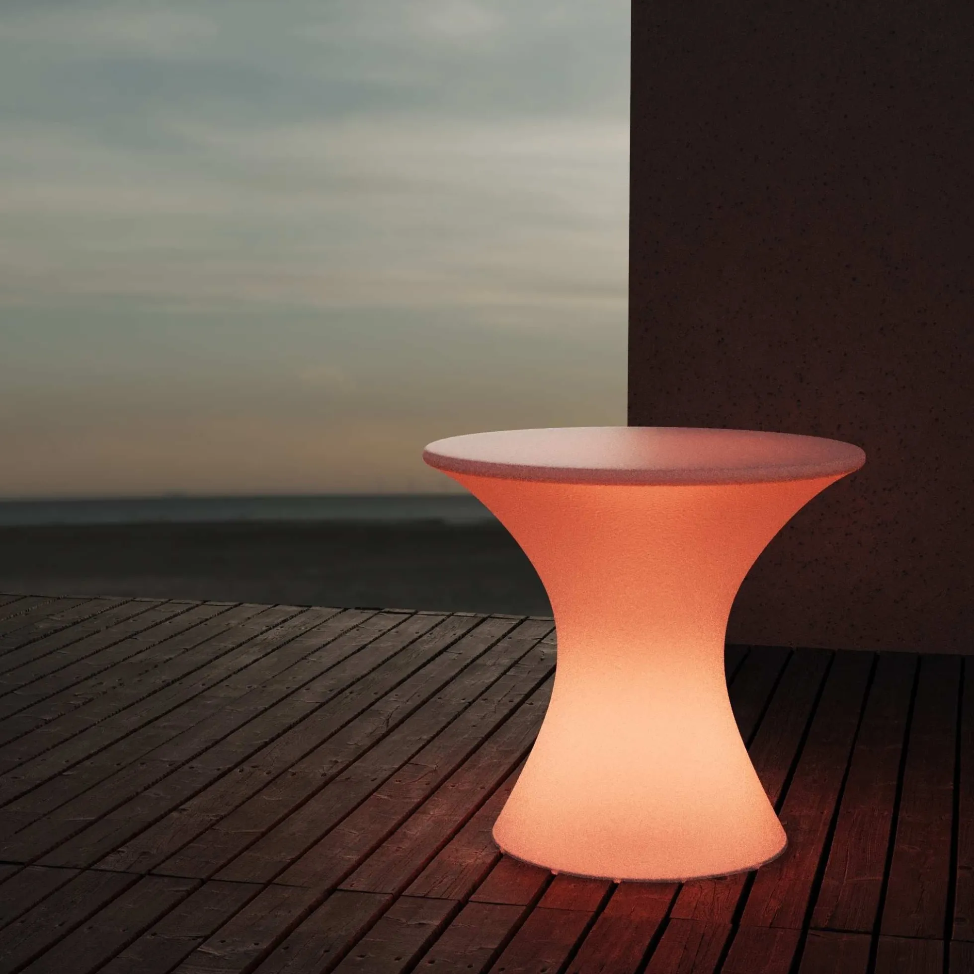 Mesa luminosa LED RGBW - 58 x Ø60 cm - 12W - Recargable