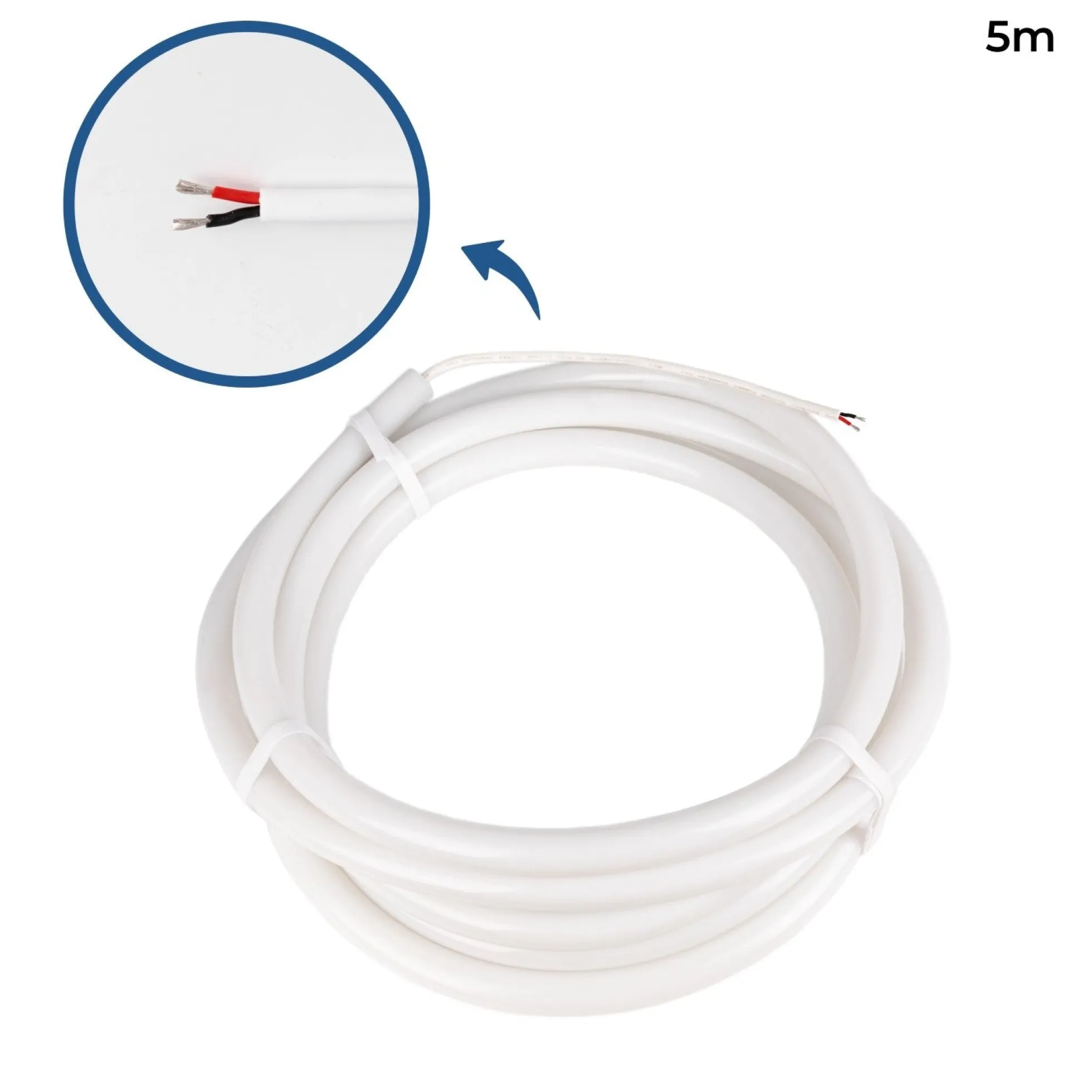 Neón LED flexible 360º circular - Ø22mm - 5 metros - 24V DC - 240Ch/m - 19,2W/m - IP65