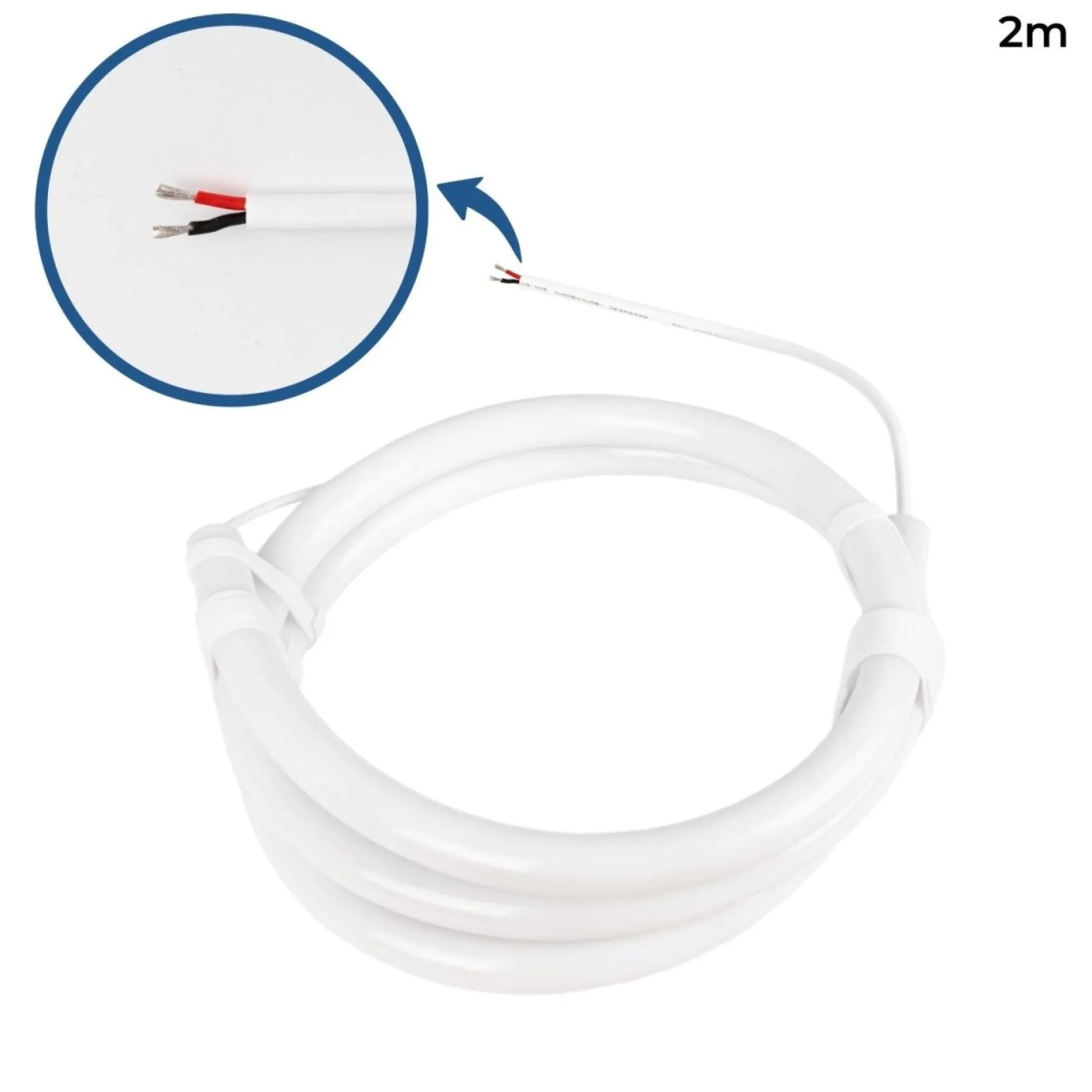 Neón LED flexible 360º circular - Ø22mm - 2 metros - 24V DC - 240Ch/m - 19,2W/m - IP65
