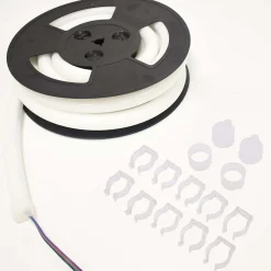Neón LED flexible circular RGB - 24 V -  Instalación sobre superficie - Ø20mm - 5 metros - 22W/m - Kit completo - IP67
