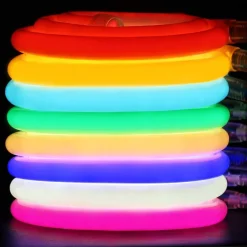 Neón LED flexible circular RGB - 24 V -  Instalación sobre superficie - Ø20mm - 5 metros - 22W/m - Kit completo - IP67