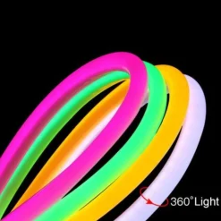 Neón LED flexible circular RGB - 24 V -  Instalación sobre superficie - Ø20mm - 5 metros - 22W/m - Kit completo - IP67