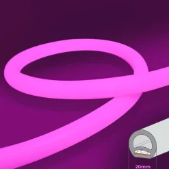 Neón LED flexible circular RGB - 24 V -  Instalación sobre superficie - Ø20mm - 5 metros - 22W/m - Kit completo - IP67