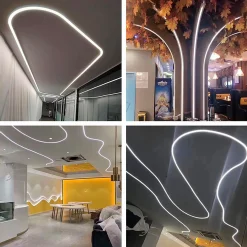 Neón LED flexible circular - 24V DC - Instalación sobre superficie - Ø20mm - 5 metros - 13W/m - Kit completo -  IP67