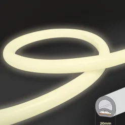 Neón LED flexible circular - 24V DC - Instalación sobre superficie - Ø20mm - 5 metros - 13W/m - Kit completo -  IP67