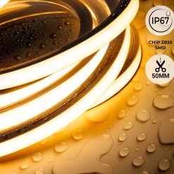 Neón LED flexible 3D  24V DC - 16x16mm - 5 metros - Kit completo - 12W/m - IP67 - Curvatura vertical y horizontal