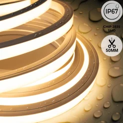 Neón LED flexible 3D  24V DC - 16x16mm - 5 metros - Kit completo - 12W/m - IP67 - Curvatura vertical y horizontal