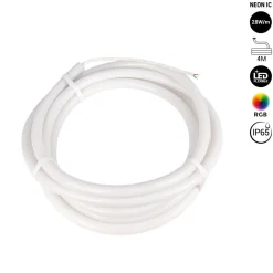 Neón LED flexible RGB inteligente IC - 360º circular - Ø22mm - 4 metros - 12V DC - 28W/m - IP65