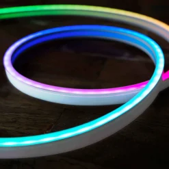 Neón LED Flexible RGB - 24V/DC 4x10mm - 5 metros - Kit completo - IP67 - 20W/m - Curvatura lateral