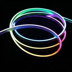 Neón LED Flexible RGB - 24V/DC 4x10mm - 5 metros - Kit completo - IP67 - 20W/m - Curvatura lateral
