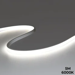 Neón LED flexible 24V DC - 5x11mm - 5 metros - Kit completo - 11W/m - 320ch/m - IP67 - Curvatura vertical