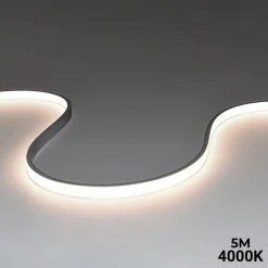 Neón LED flexible 24V DC - 5x11mm - 5 metros - Kit completo - 11W/m - 320ch/m - IP67 - Curvatura vertical