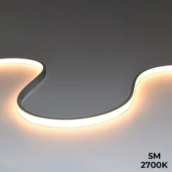 Neón LED flexible 24V DC - 5x11mm - 5 metros - Kit completo - 11W/m - 320ch/m - IP67 - Curvatura vertical