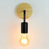 Pack de 2 Apliques de pared en madera con flexo de metal "Morgan"