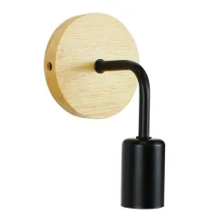 Pack de 2 Apliques de pared en madera con flexo de metal