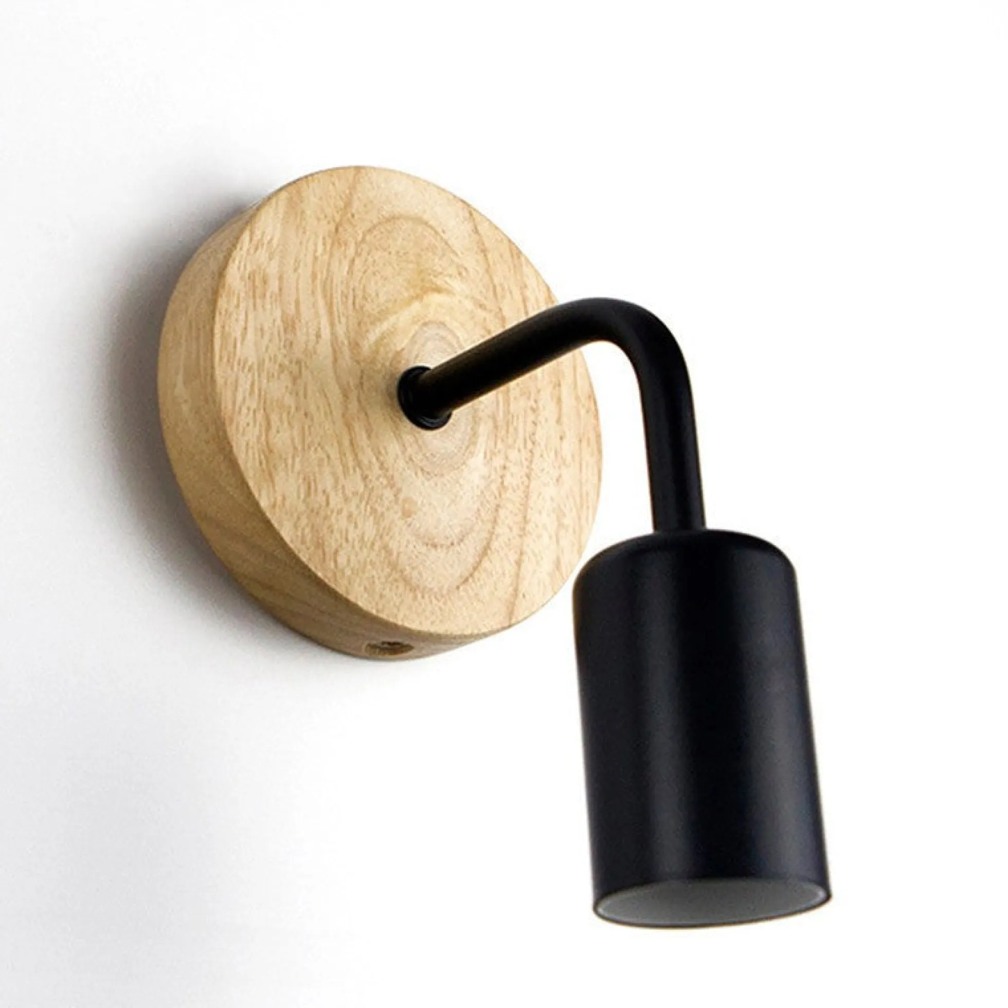 Pack de 2 Apliques de pared en madera con flexo de metal "Morgan"