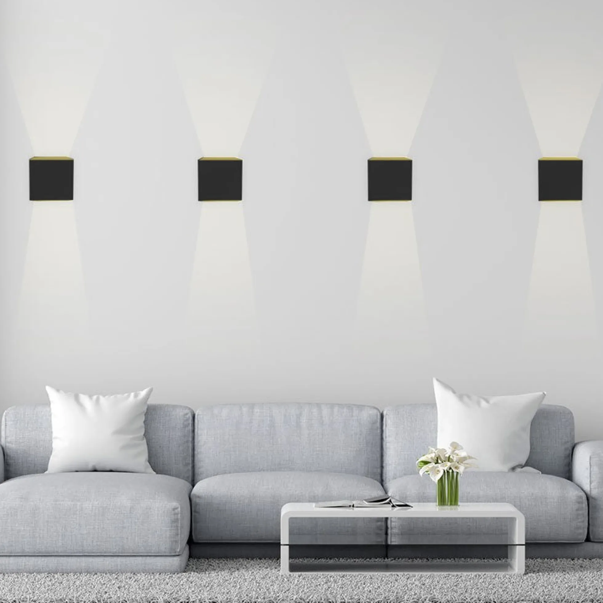 Pack de 2 Apliques de pared "KURTIN" 6W apertura de luz regulable