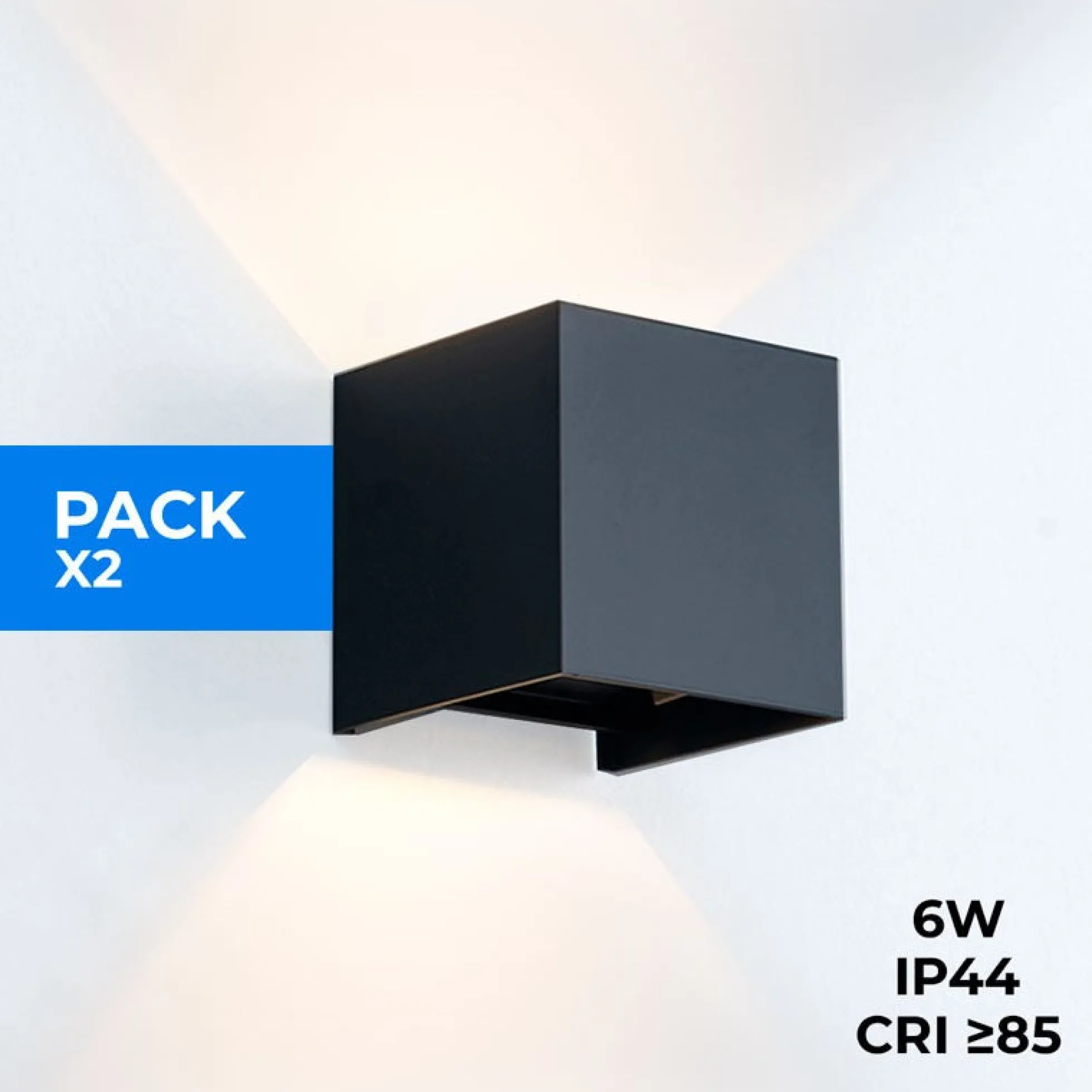 Pack de 2 Apliques de pared "KURTIN" 6W apertura de luz regulable