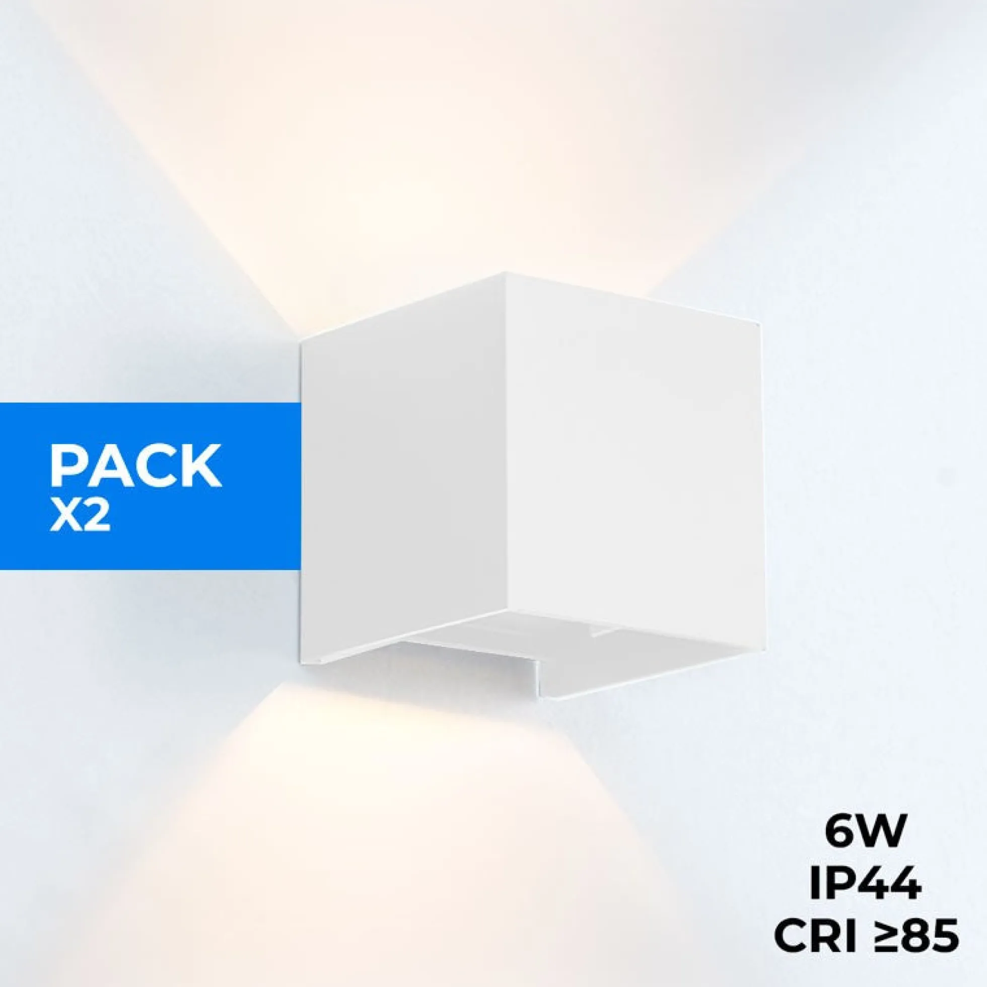 Pack de 2 Apliques de pared "KURTIN" 6W apertura de luz regulable