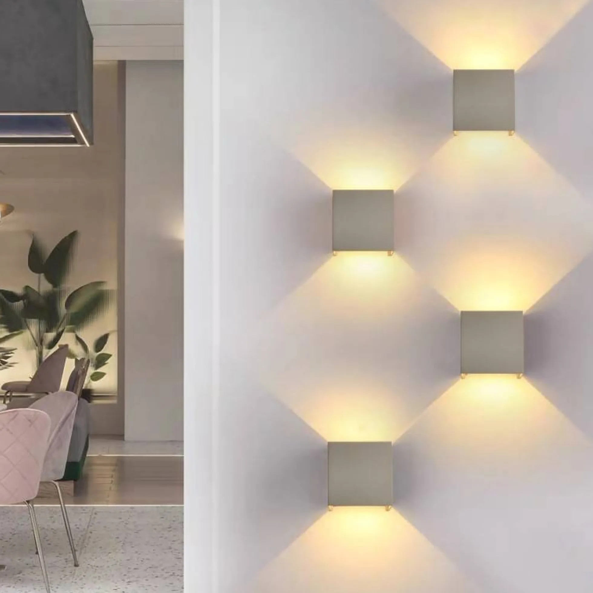 Pack de 2 Apliques de pared "KURTIN" 6W apertura de luz regulable