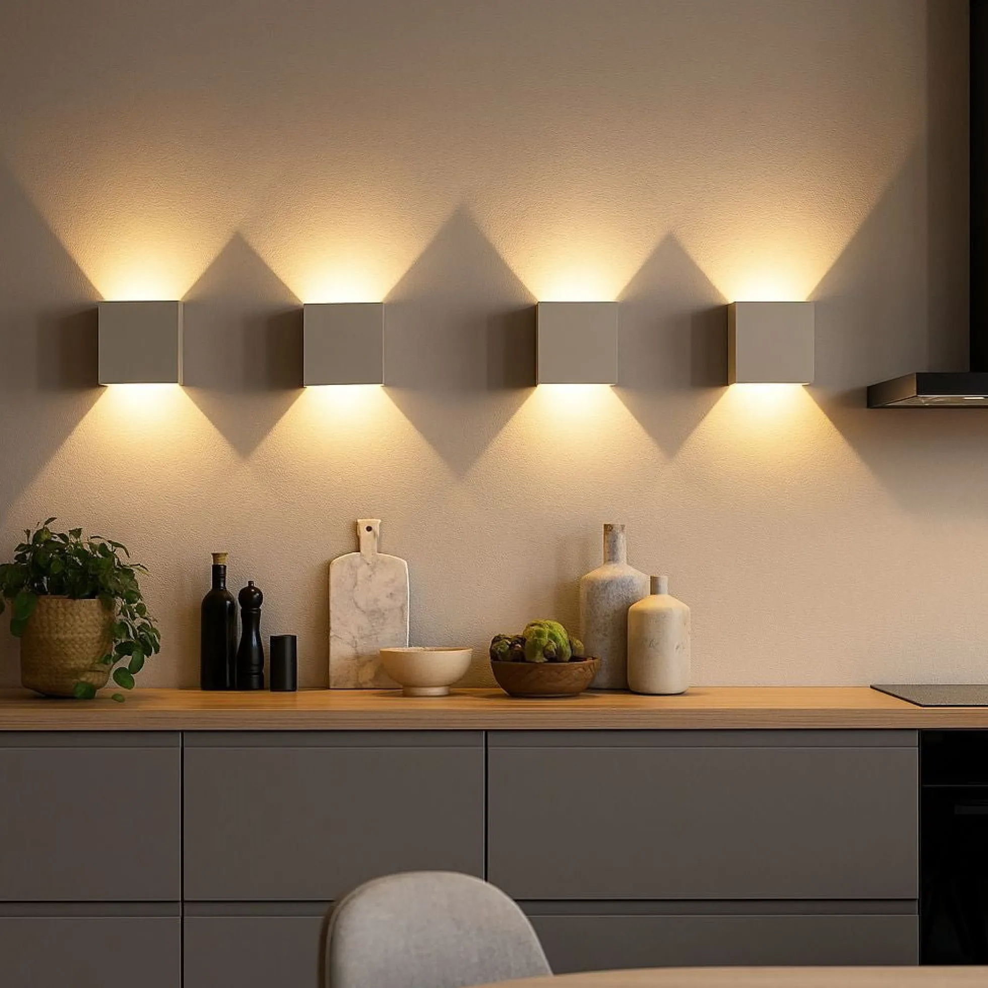 Pack de 4 Apliques de pared "KURTIN" 6W luz up and down regulable