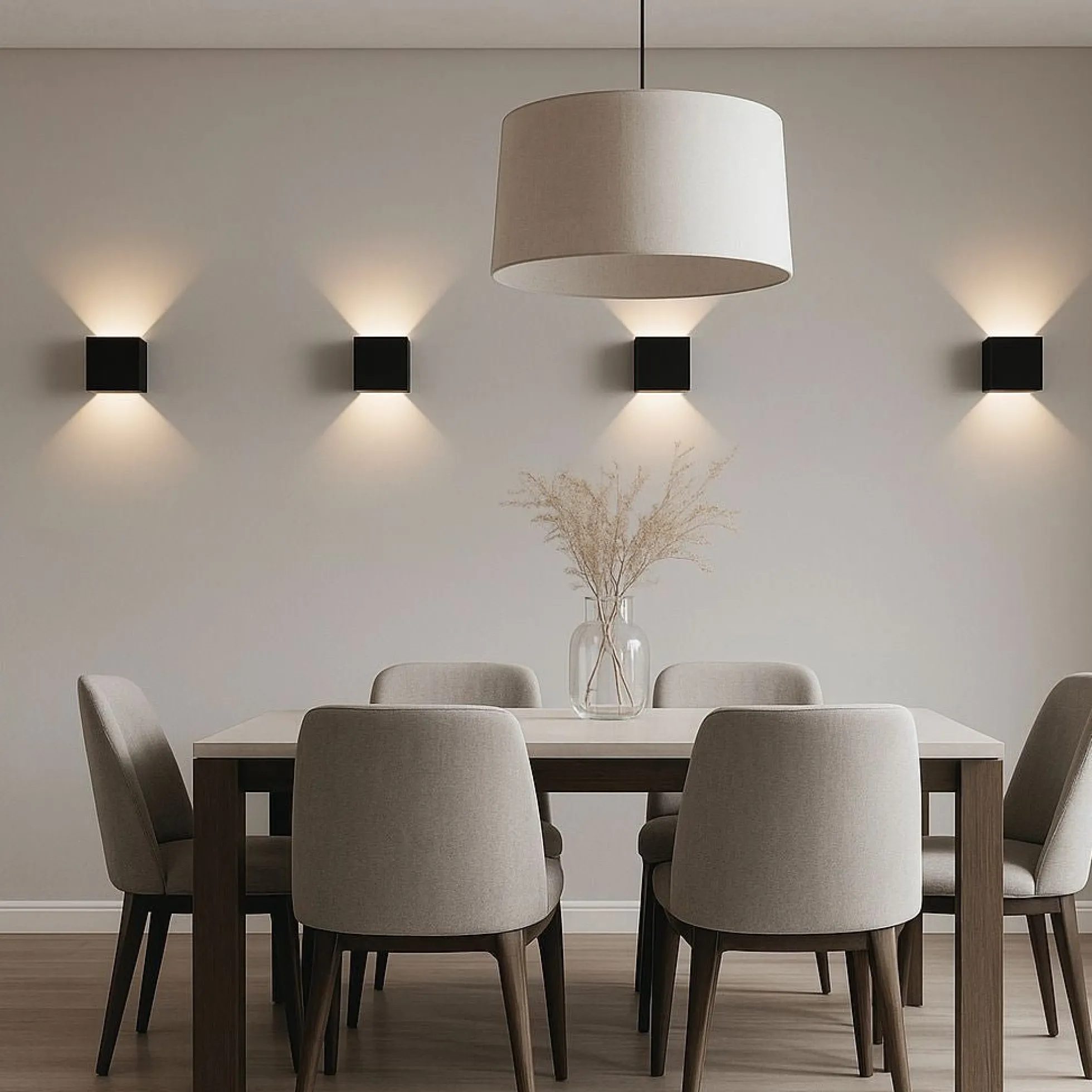 Pack de 4 Apliques de pared "KURTIN" 6W luz up and down regulable