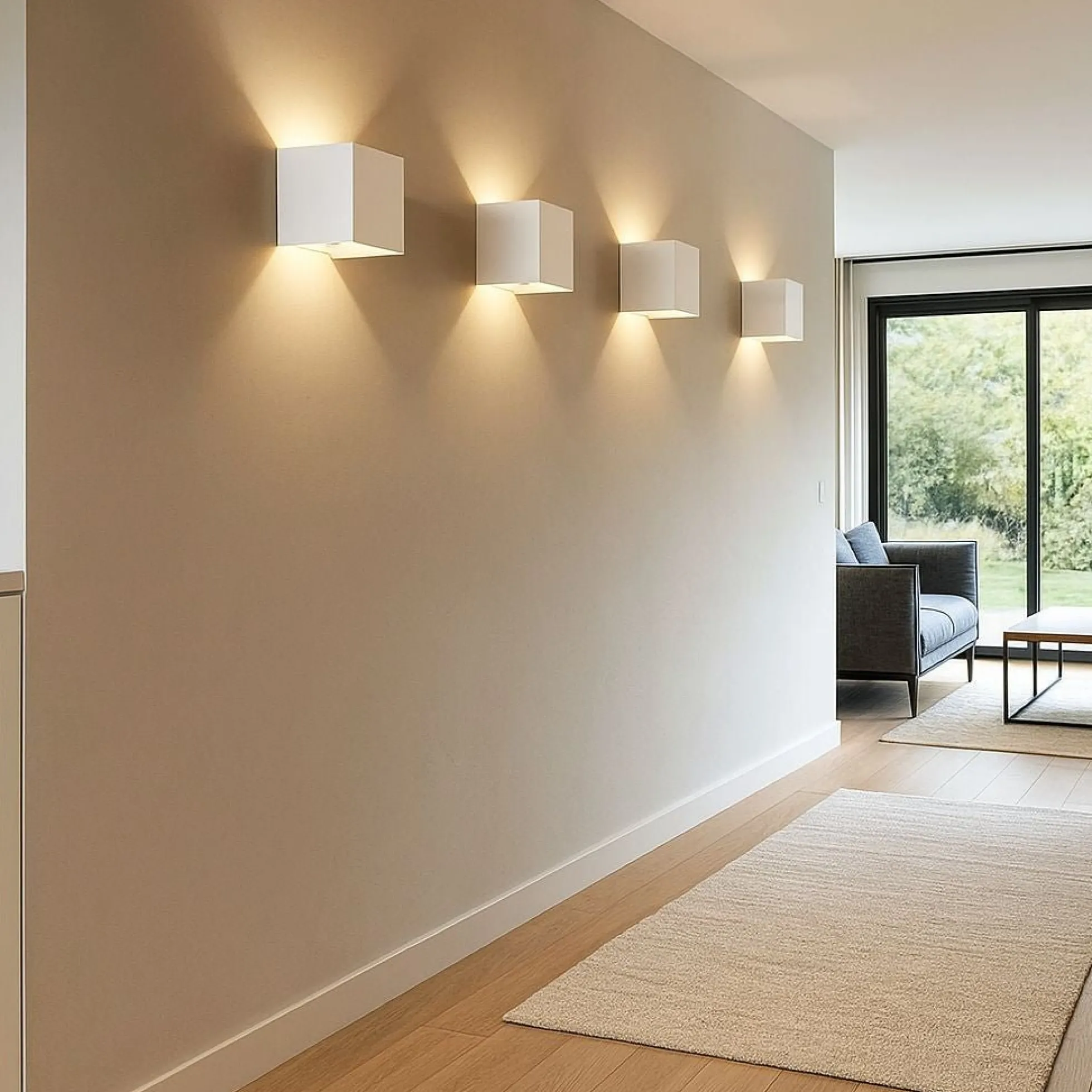 Pack de 4 Apliques de pared "KURTIN" 6W luz up and down regulable