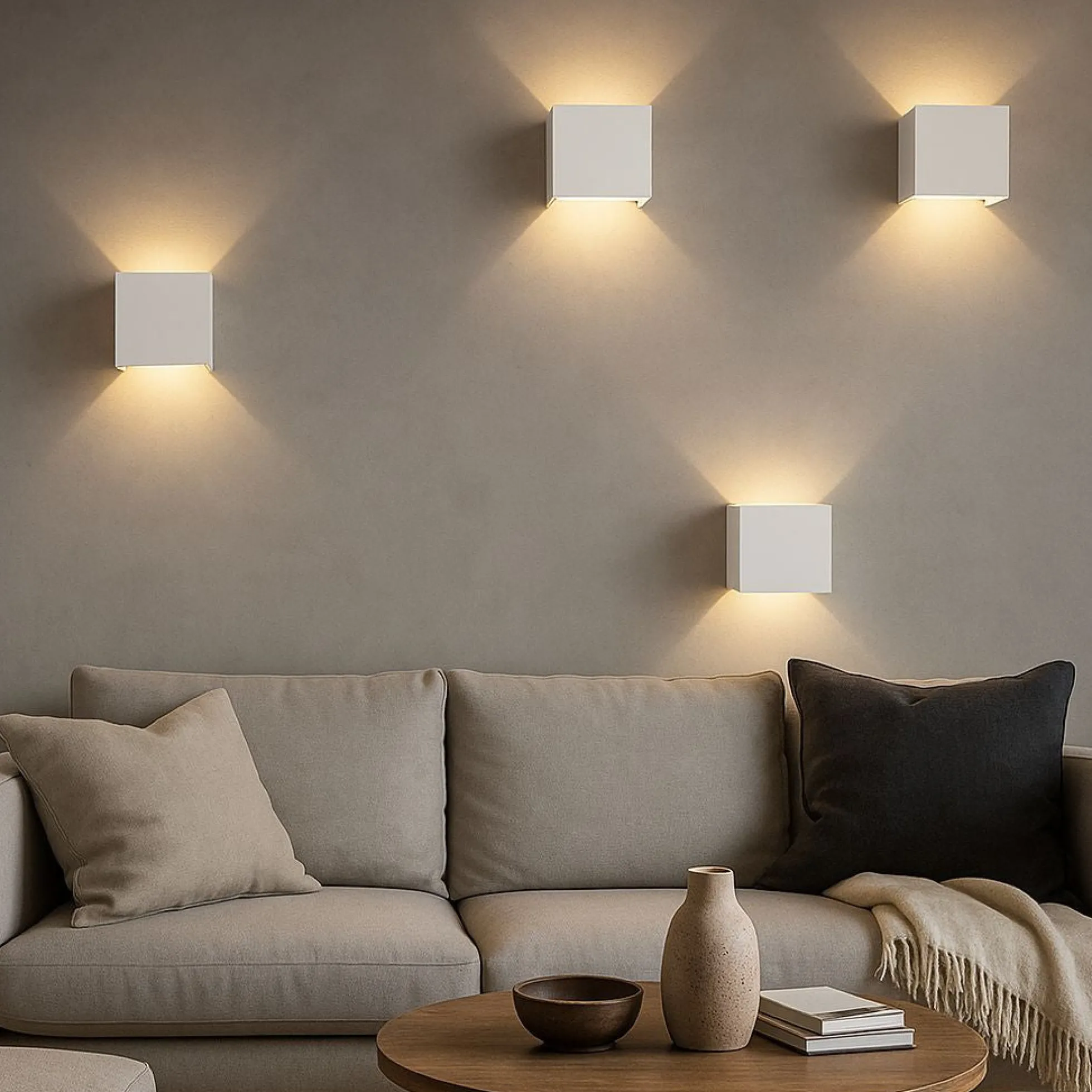 Pack de 4 Apliques de pared "KURTIN" 6W luz up and down regulable