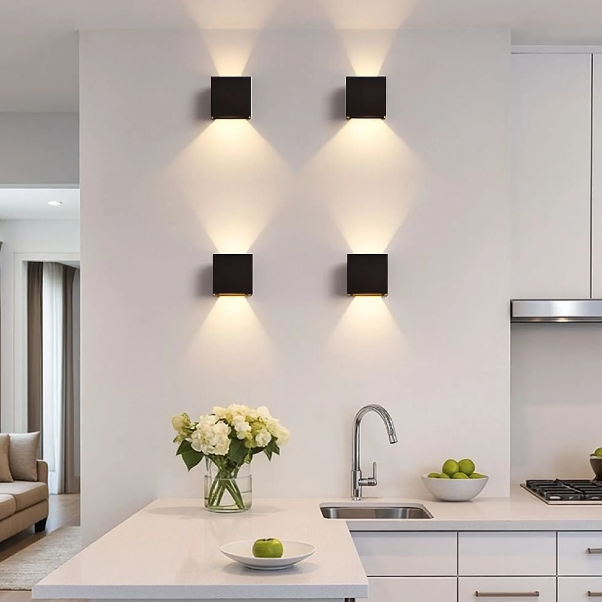 Pack de 4 Apliques de pared "KURTIN" 6W luz up and down regulable