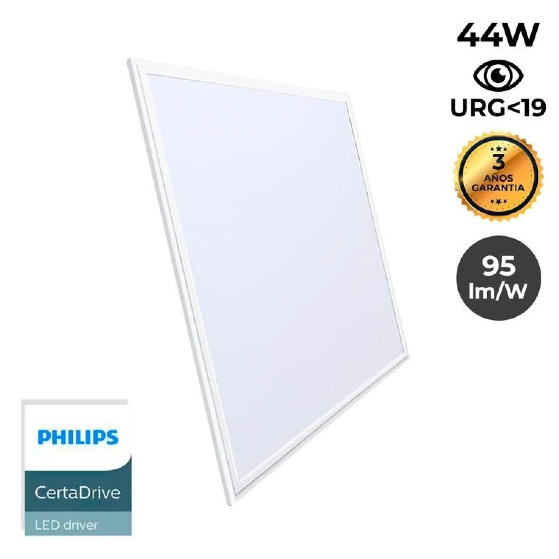 Pack de 2 paneles LED slim 60X60 cm - Driver Philips - 44W - UGR19 - IP40