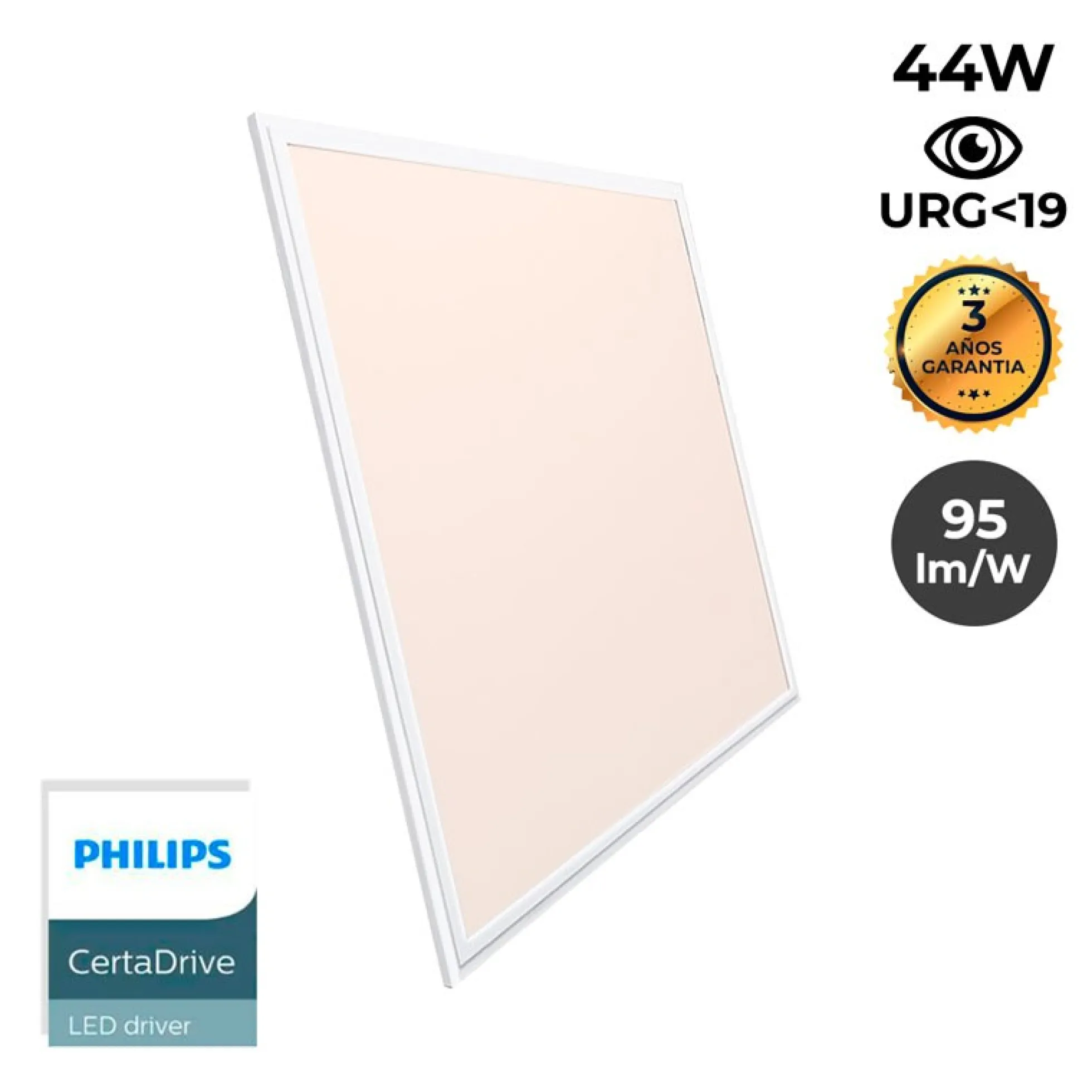 Pack de 12 paneles LED slim 60X60 cm - Driver Philips - 44W - UGR19 - IP40