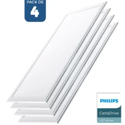 Pack de 4 paneles LED slim 120X30 cm - Driver Philips - 44W - UGR19 - IP40