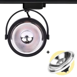 Pack Foco LED de carril monofásico + Bombilla LED AR111 GU10